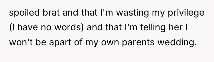 spoiled brat and that I'm wasting my privilege (I have...