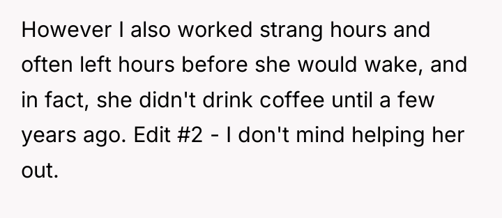 However I also worked strang hours and often left hours...
