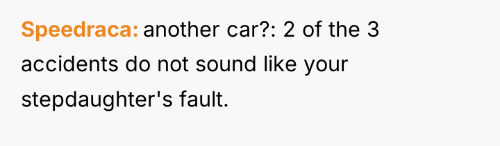 Speedraca another car?: 2 of the 3 accidents do not...
