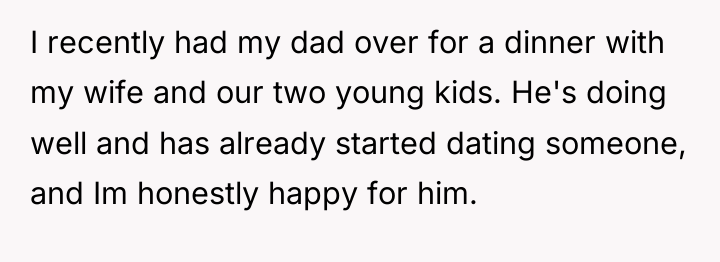 I recently had my dad over for a dinner with...