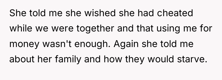 She told me she wished she had cheated while we...