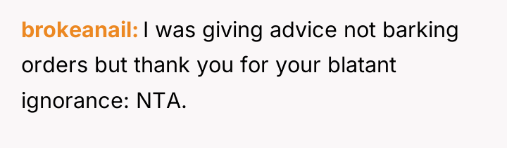 brokeanail I was giving advice not barking orders but thank...