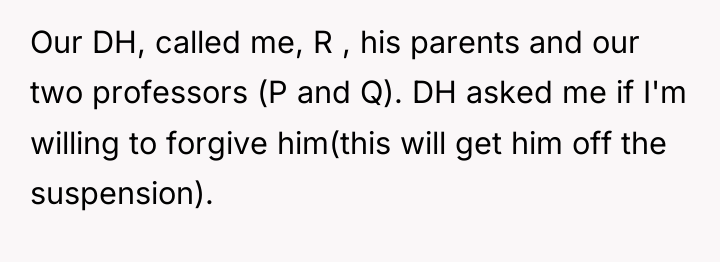 Our DH, called me, R , his parents and our...