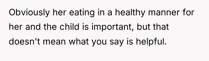 Obviously her eating in a healthy manner for her and...