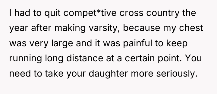 I had to quit compet*tive cross country the year after...
