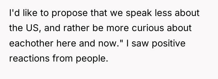 I'd like to propose that we speak less about the...