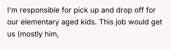 I'm responsible for pick up and drop off for our...