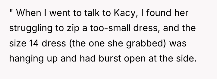 " When I went to talk to Kacy, I found...