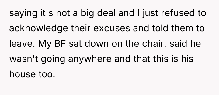 saying it's not a big deal and I just refused...
