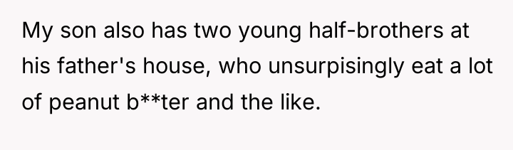 My son also has two young half-brothers at his father's...