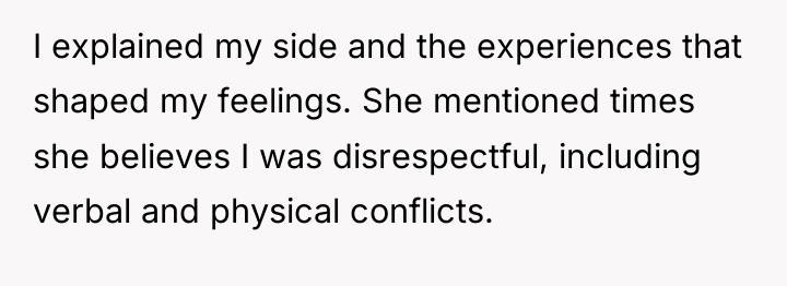 I explained my side and the experiences that shaped my...