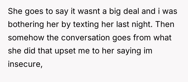 She goes to say it wasnt a big deal and...