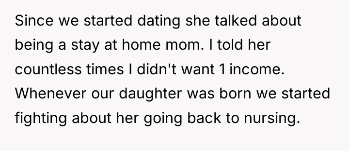 Since we started dating she talked about being a stay...