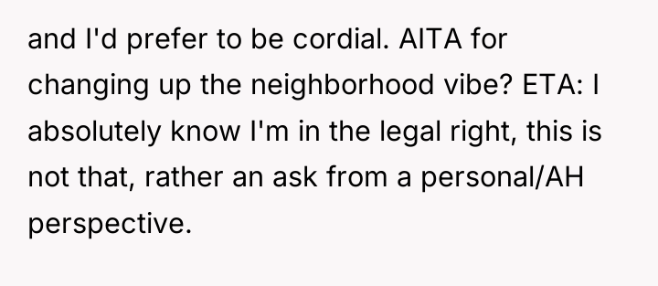 and I'd prefer to be cordial. AITA for changing up...