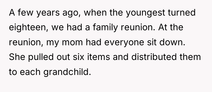 A few years ago, when the youngest turned eighteen, we...