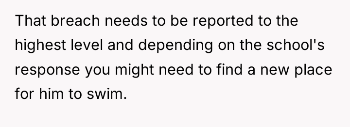 That breach needs to be reported to the highest level...