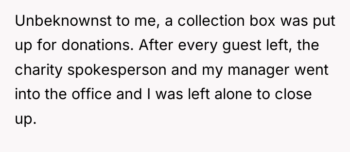 Unbeknownst to me, a collection box was put up for...