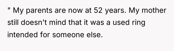 " My parents are now at 52 years. My mother...