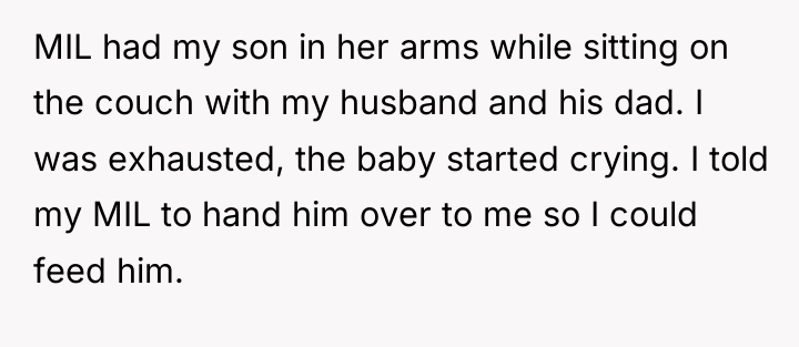 MIL had my son in her arms while sitting on...