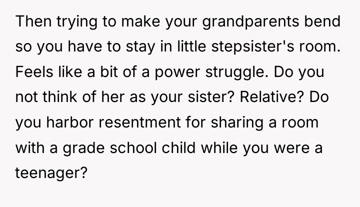 Then trying to make your grandparents bend so you have...