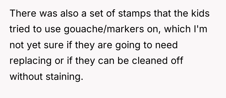 There was also a set of stamps that the kids...