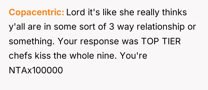 Copacentric Lord it's like she really thinks y'all are in...