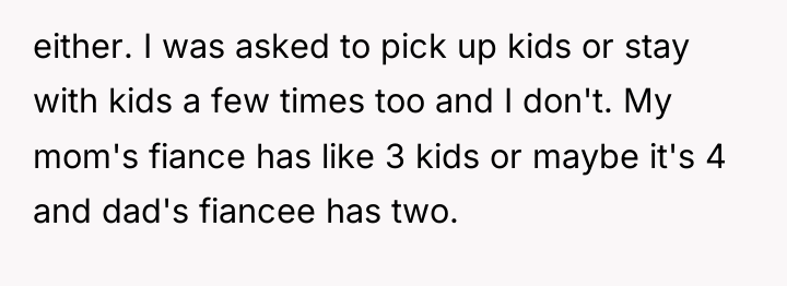 either. I was asked to pick up kids or stay...