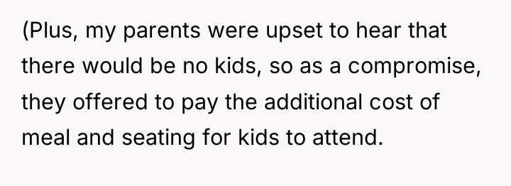 (Plus, my parents were upset to hear that there would...