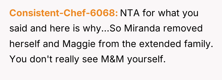 Consistent-Chef-6068 NTA for what you said and here is why...So...