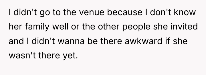 I didn't go to the venue because I don't know...