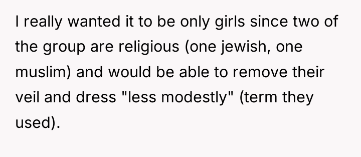 I really wanted it to be only girls since two...