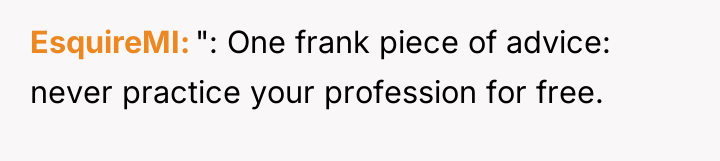 EsquireMI ": One frank piece of advice: never practice your...