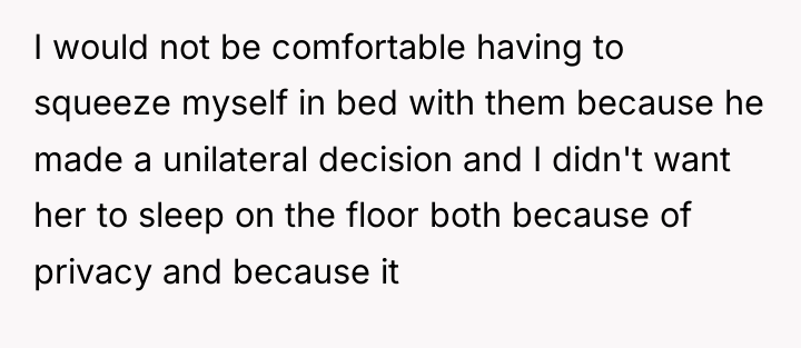 I would not be comfortable having to squeeze myself in...