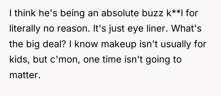 I think he's being an absolute buzz k**l for literally...
