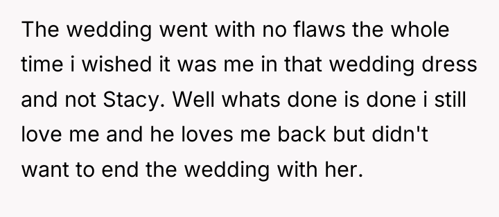 The wedding went with no flaws the whole time i...