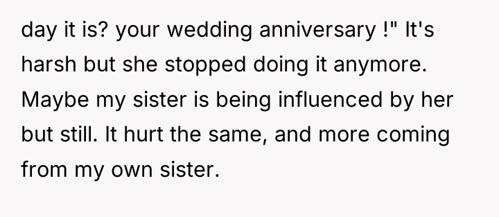 day it is? your wedding anniversary !" It's harsh but...
