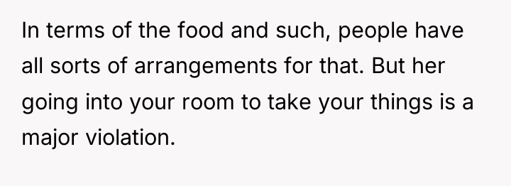 In terms of the food and such, people have all...