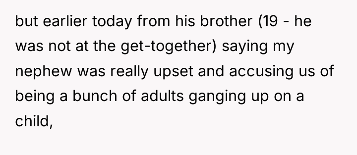 but earlier today from his brother (19 - he was...