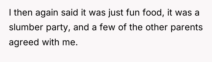 I then again said it was just fun food, it...