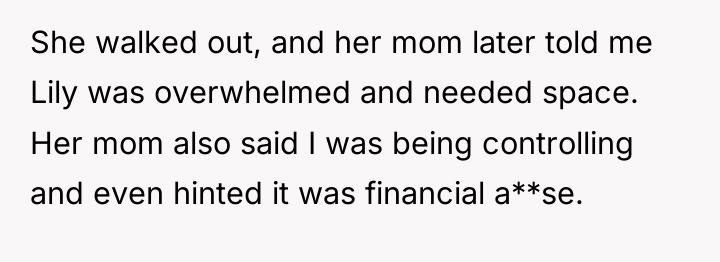 She walked out, and her mom later told me Lily...