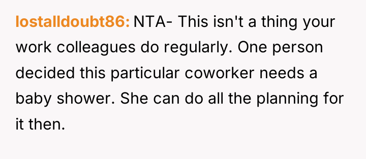 lostalldoubt86 NTA- This isn't a thing your work colleagues do...