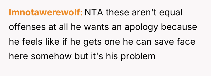 Imnotawerewolf NTA these aren't equal offenses at all he wants...
