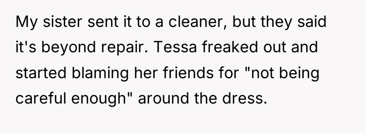 My sister sent it to a cleaner, but they said...