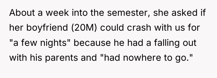 About a week into the semester, she asked if her...