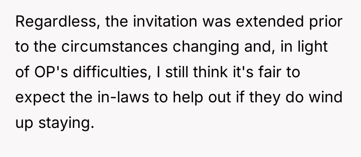 Regardless, the invitation was extended prior to the circumstances changing...