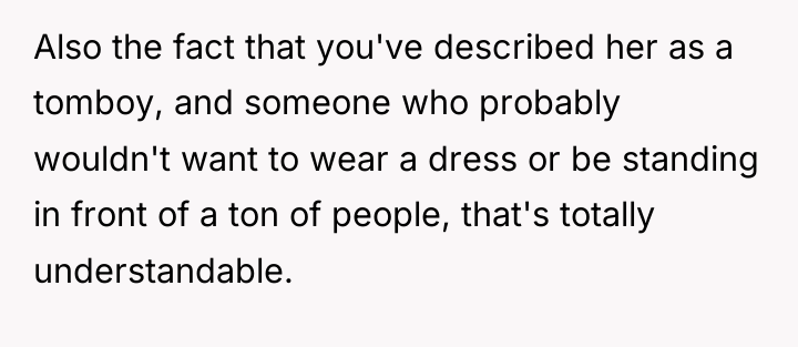 Also the fact that you've described her as a tomboy,...