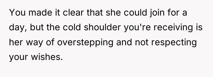 You made it clear that she could join for a...