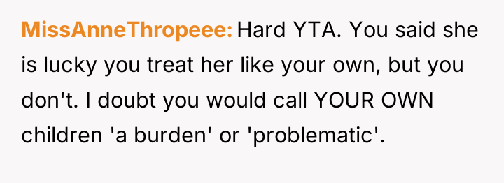 MissAnneThropeee Hard YTA. You said she is lucky you treat...