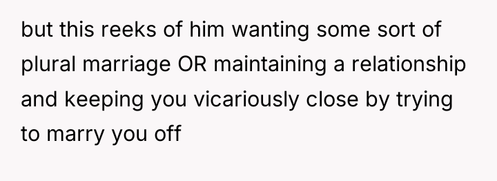 but this reeks of him wanting some sort of plural...