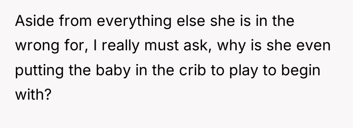 Aside from everything else she is in the wrong for,...